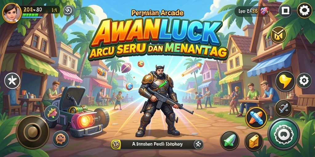 Tangkapan layar gameplay yang menampilkan aksi seru dalam AWANLUCK.