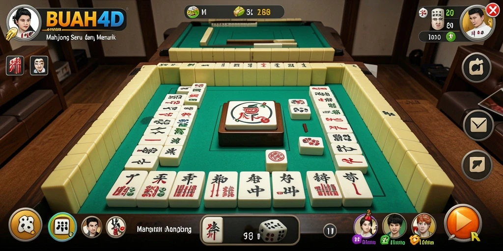 Tampilan gameplay BUAH4D dengan elemen Mahjong yang menarik.