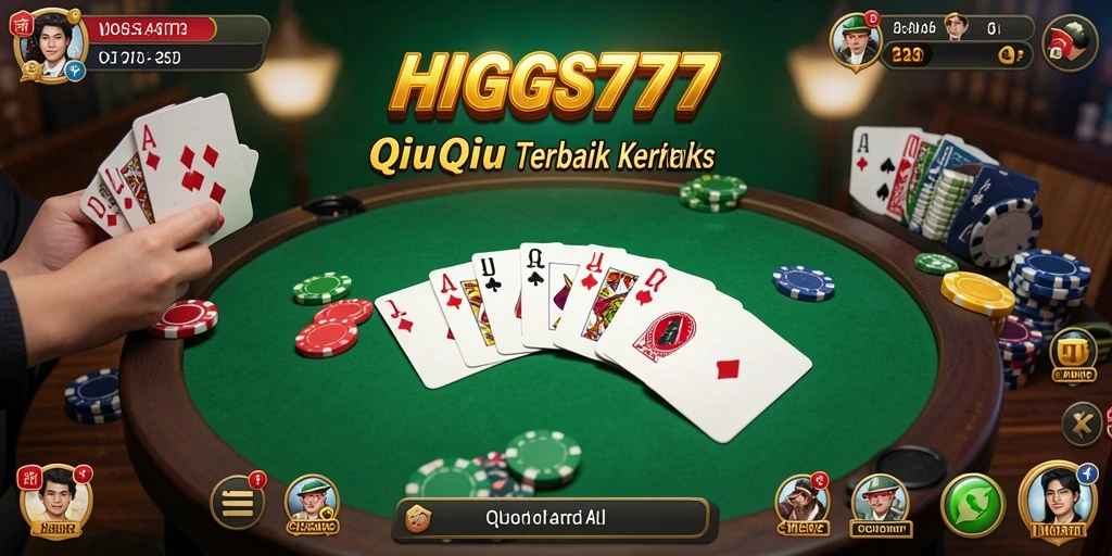 Tampilan gameplay seru dari HIGGS777 saat bermain QiuQiu.