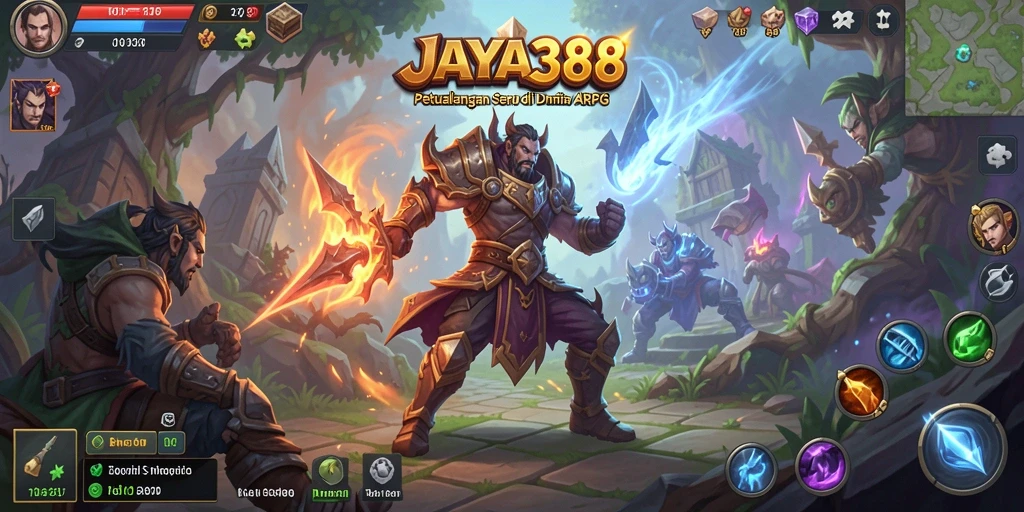 Screenshot gameplay JAYA388 yang menunjukkan aksi pertarungan ARPG.