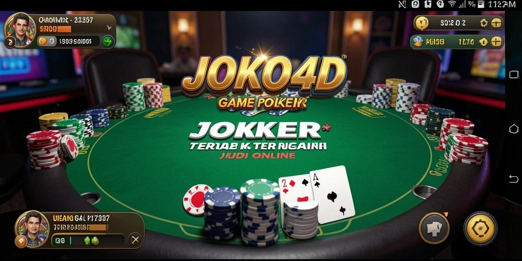 Screenshot JOKO4D menampilkan gameplay seru Poker dengan pemain yang aktif.