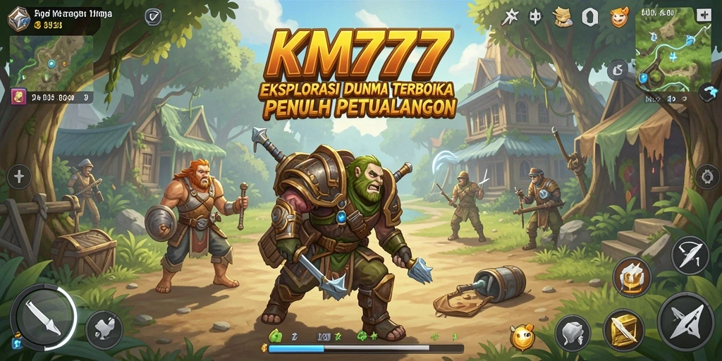 Tampilan screenshot gameplay KM777 menampilkan keindahan dunia terbuka yang luas.