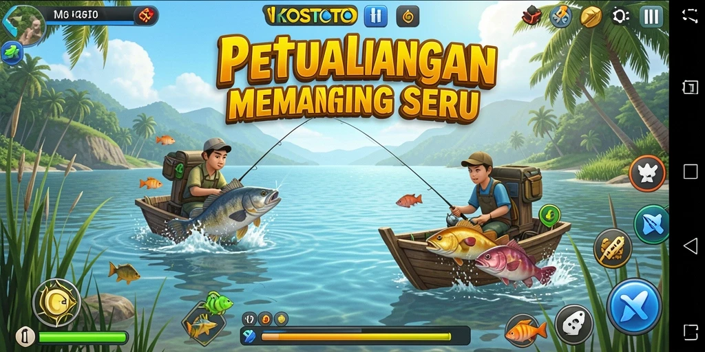 Tangkapan ikan yang menakjubkan dalam gameplay KOSTOTO.