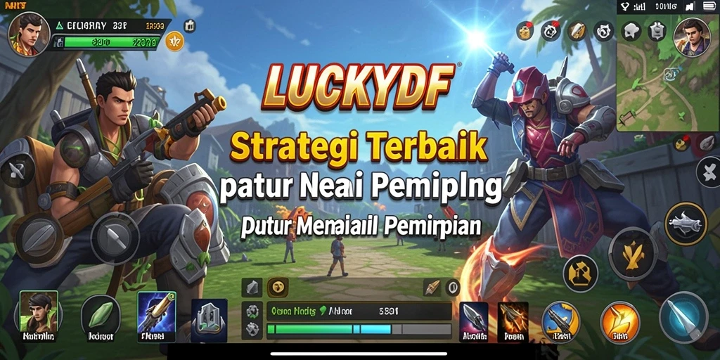 Tampilan gameplay menarik dalam LUCKYDF dengan peta dan pertempuran yang dinamis.