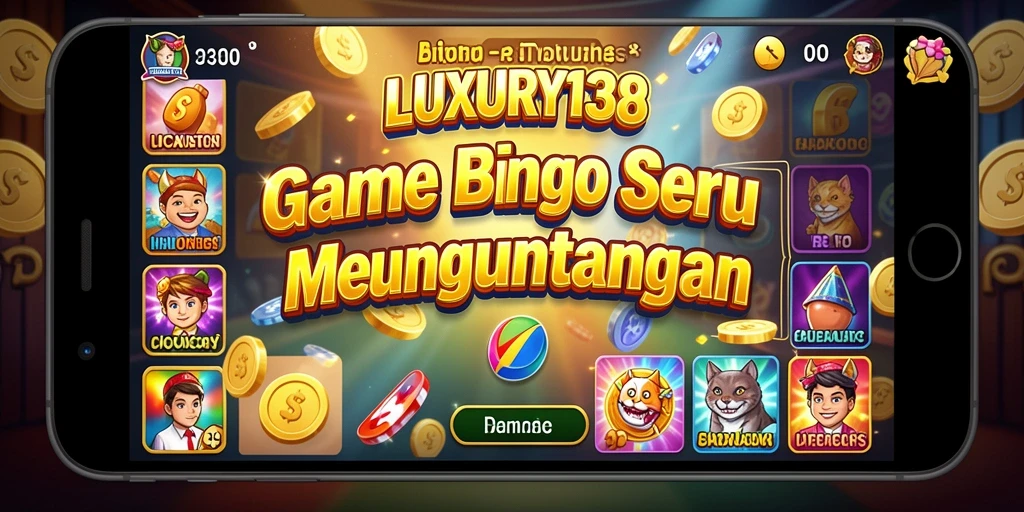 Menggambarkan gameplay seru LUXURY138 dengan fitur Bingo yang interaktif.