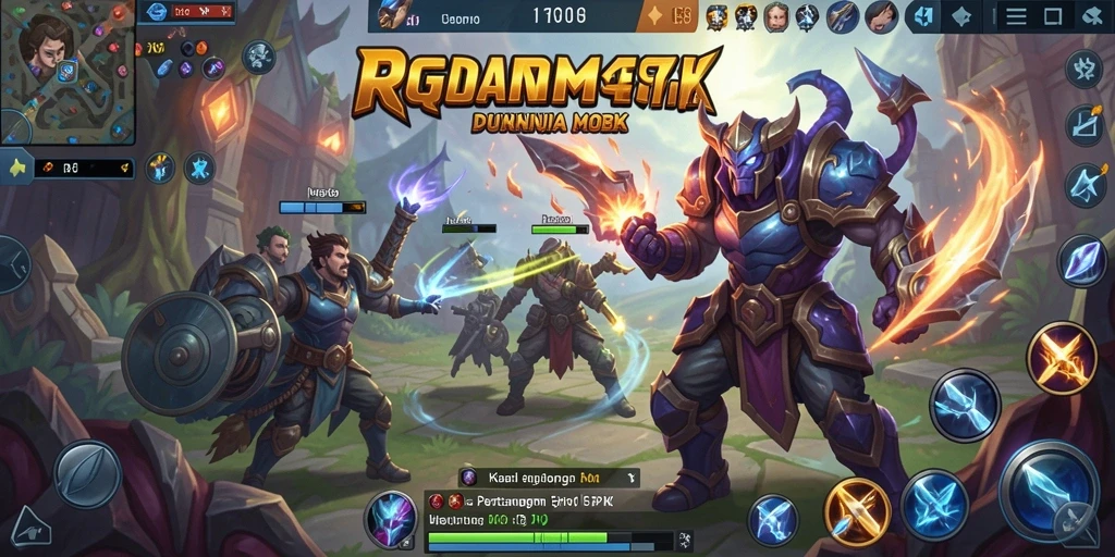 Tampilan gameplay RPGAME saat pertarungan sengit MOBA.