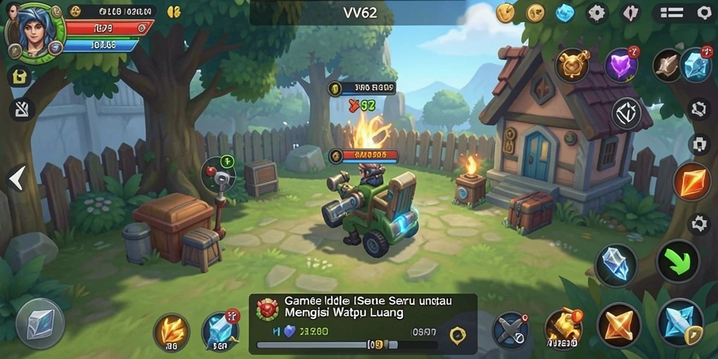 Tampilan gameplay menarik dan penuh warna di VV62.
