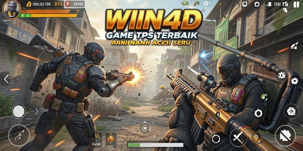 Tampilan seru gameplay di WIN4D dengan aksi tembak-menembak.